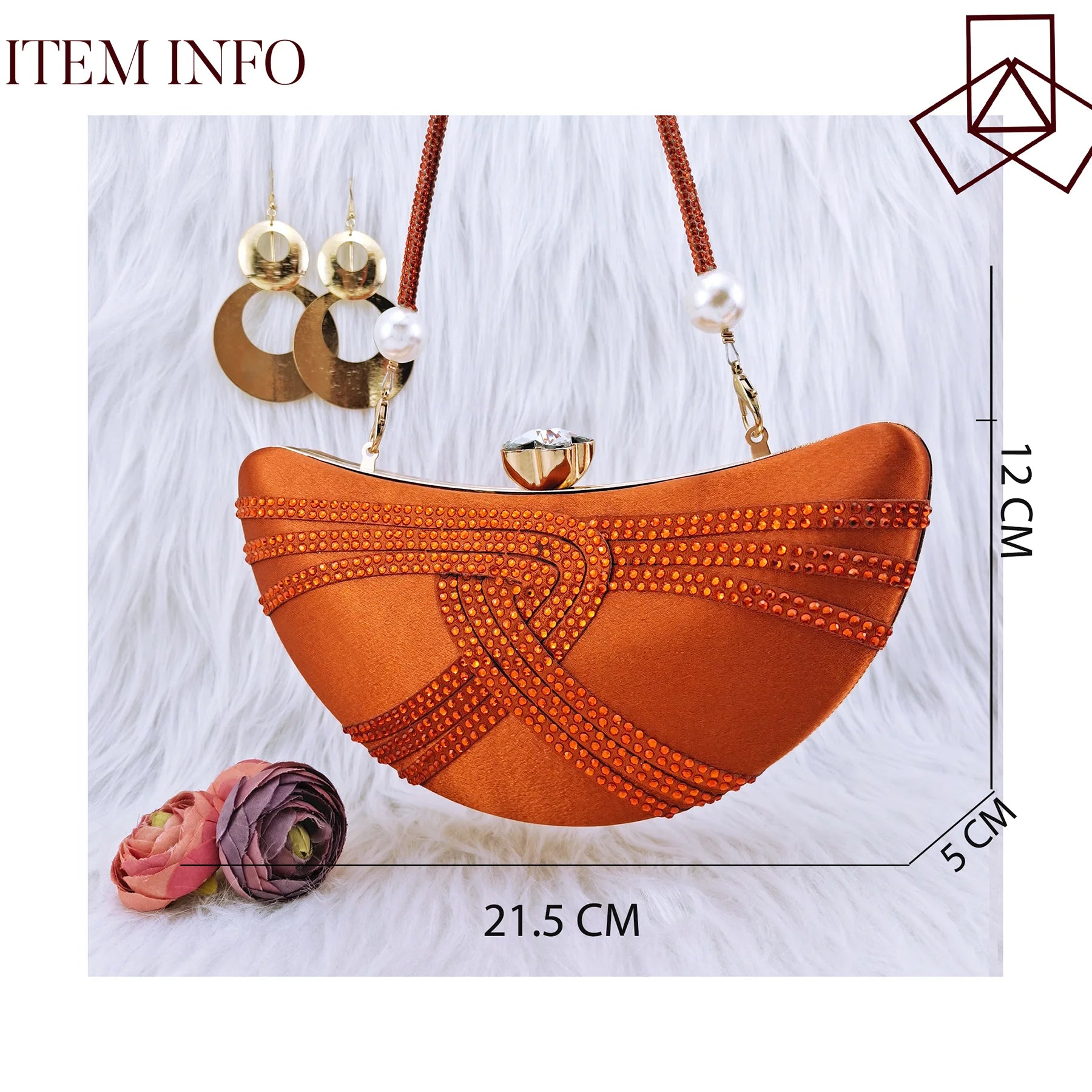 Luxury Crystal Moon Bag – Italian Design Women’s Crossbody & Handbag