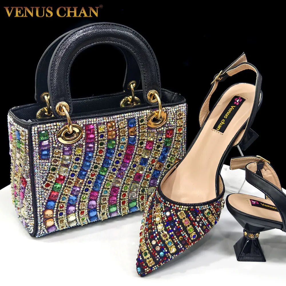 Chic Rhinestone Bag & Heel Set – Elegant Wedding/Party Wear