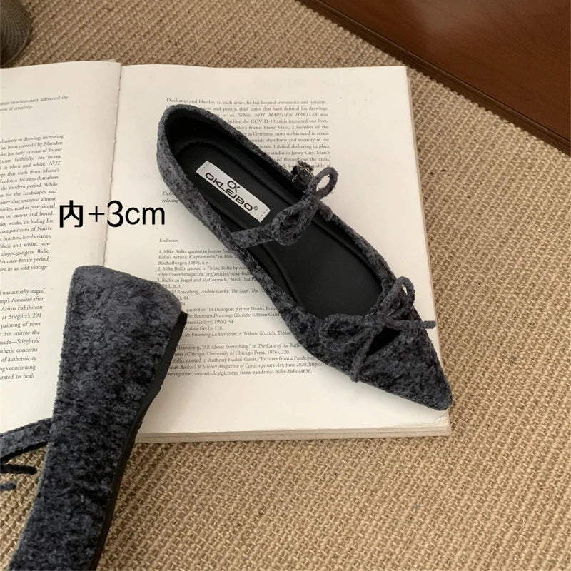 Women’s Elegant Mary Jane Flats with Butterfly Bow