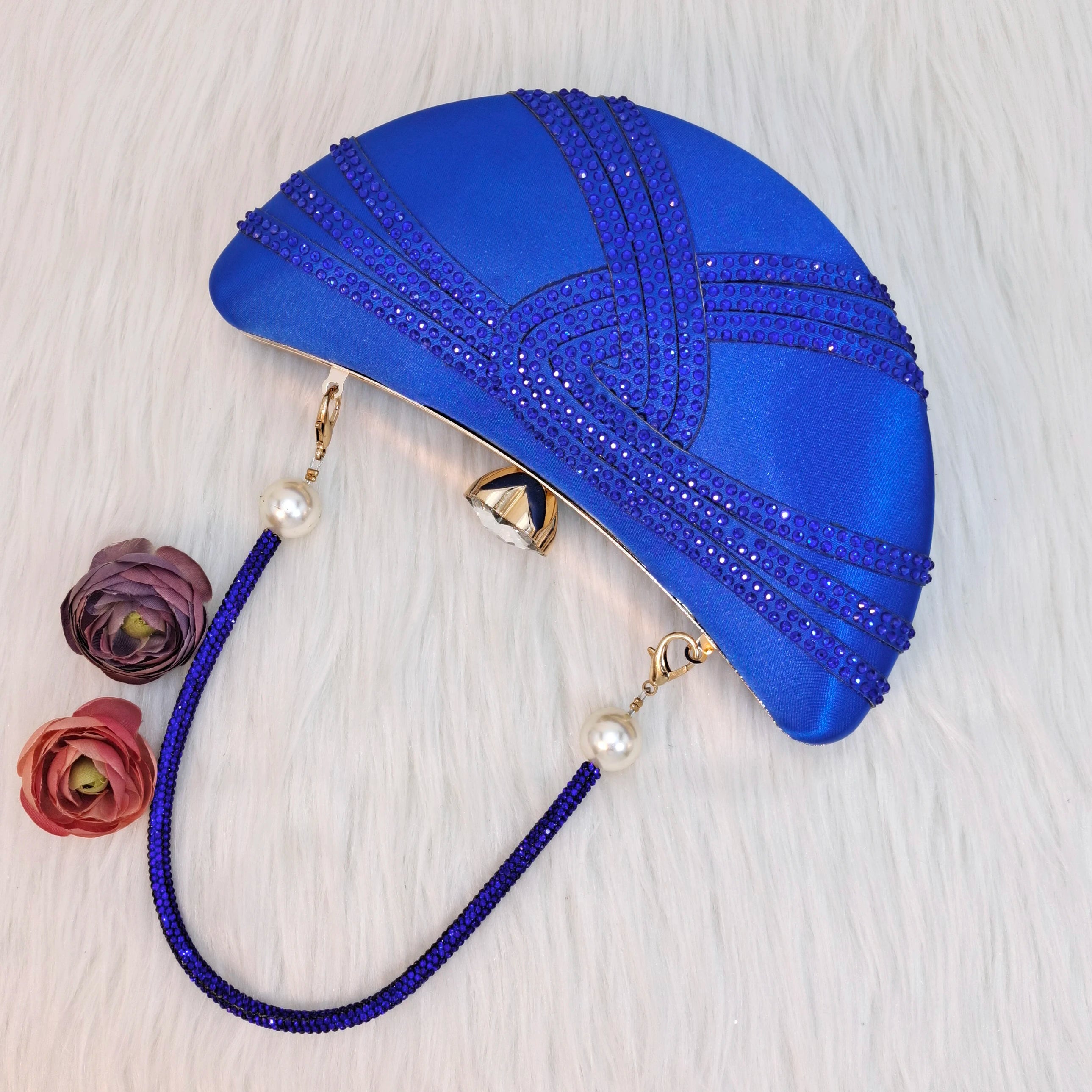 Luxury Crystal Moon Bag – Italian Design Women’s Crossbody & Handbag