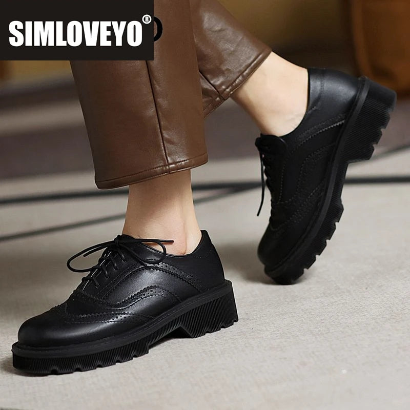 Vintage Lace-Up Women’s Pumps – Thick Heel, Round Toe