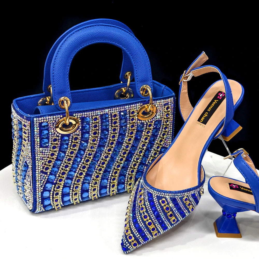 Chic Rhinestone Bag & Heel Set – Elegant Wedding/Party Wear
