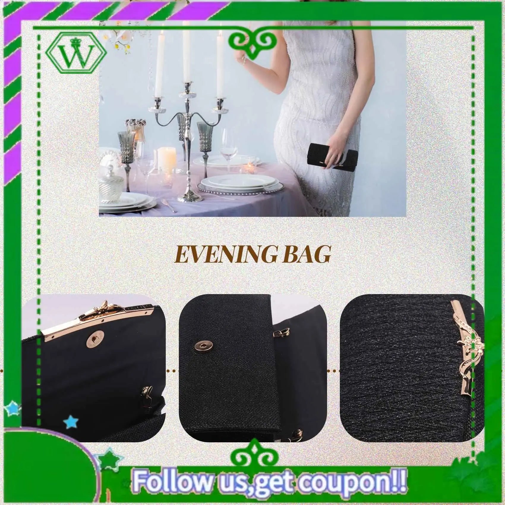 Elegant Glitter Handbag – Chain Shoulder Bag for Women