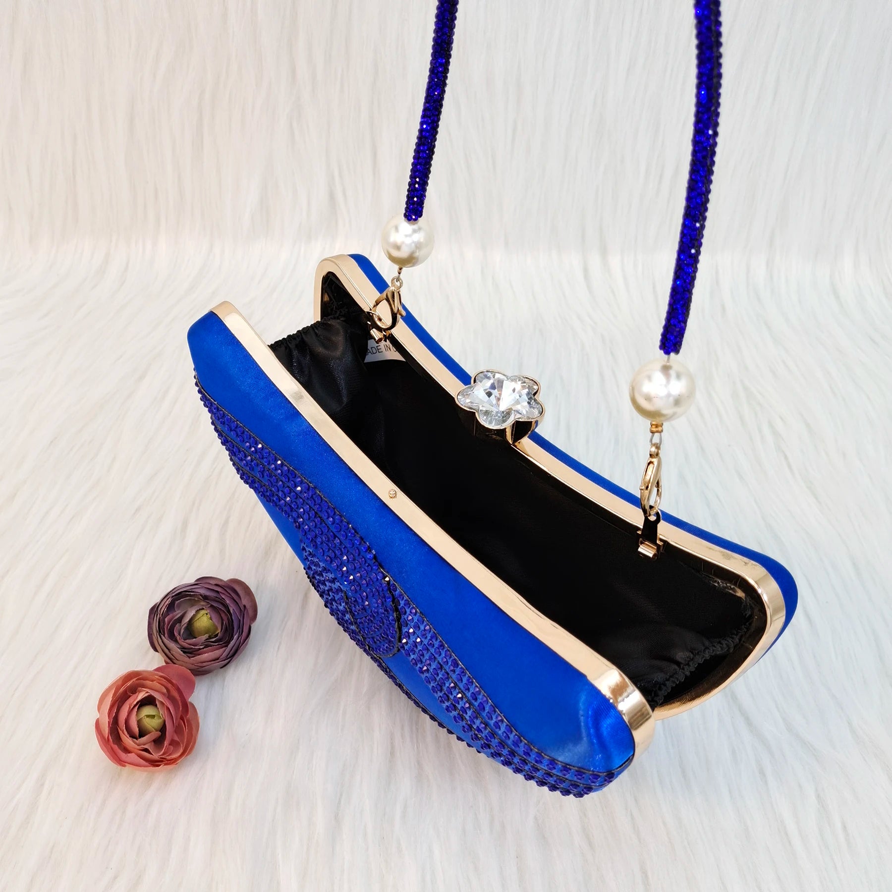 Luxury Crystal Moon Bag – Italian Design Women’s Crossbody & Handbag