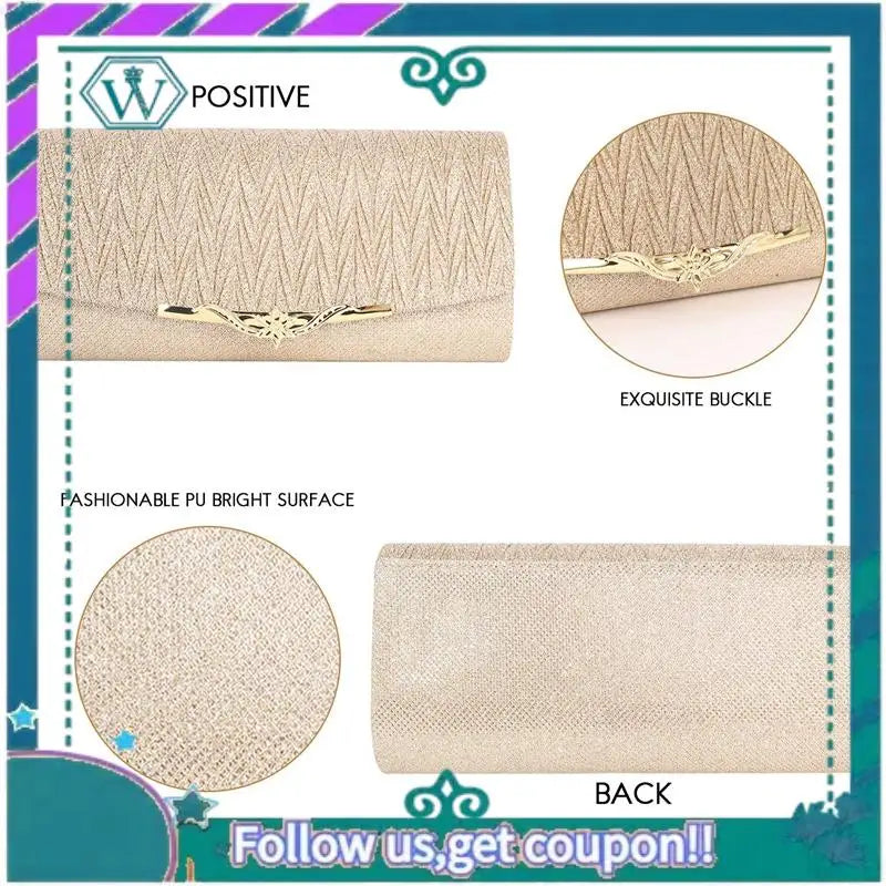 A09P Women’s Glitter Evening Clutch – Wedding & Party Bag
