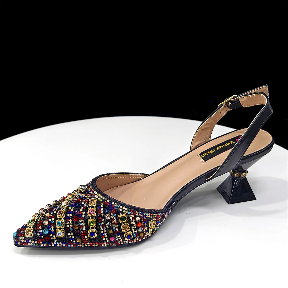 Chic Rhinestone Bag & Heel Set – Elegant Wedding/Party Wear