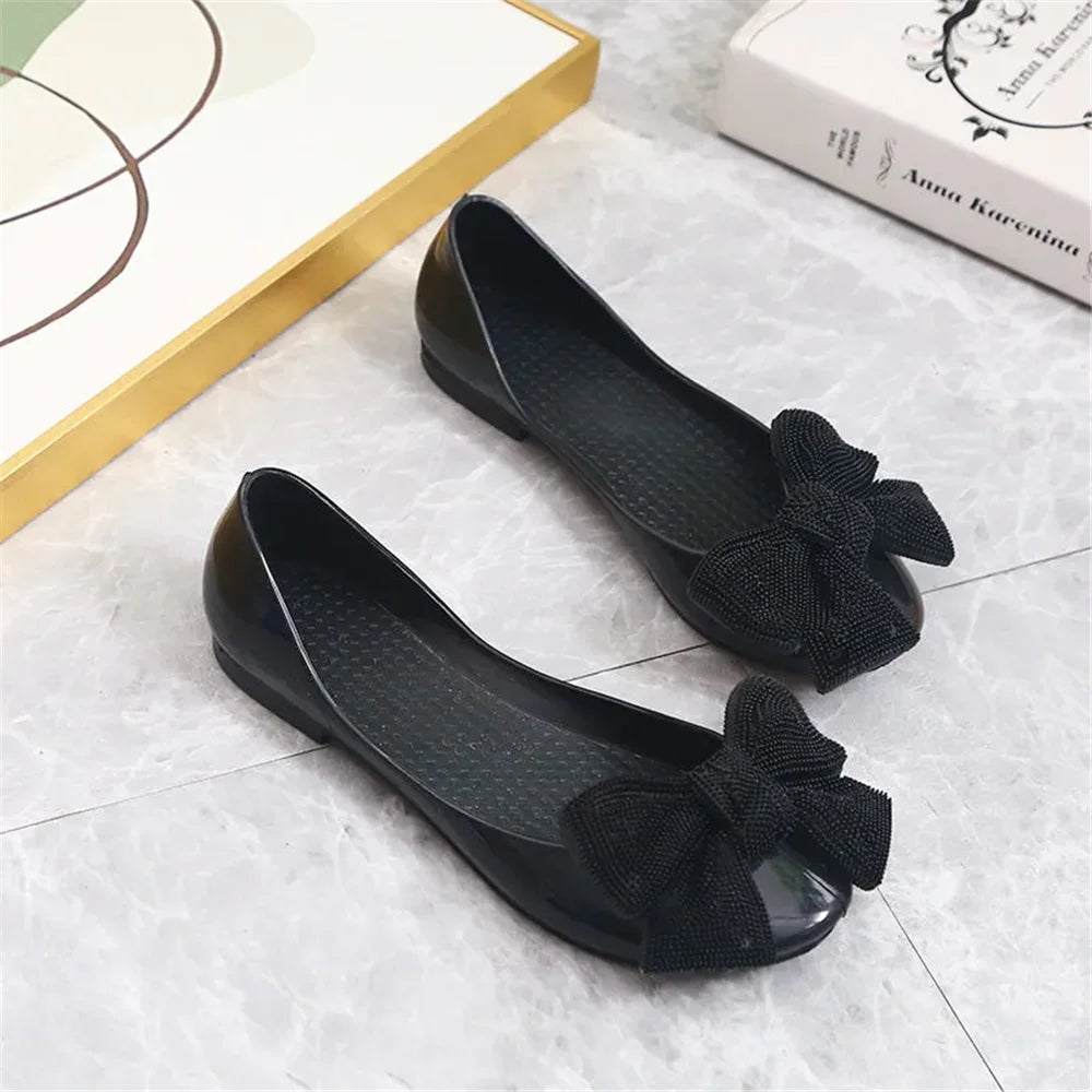 Bow Tie Round Toe Flats – Women’s Casual Comfort Shoes