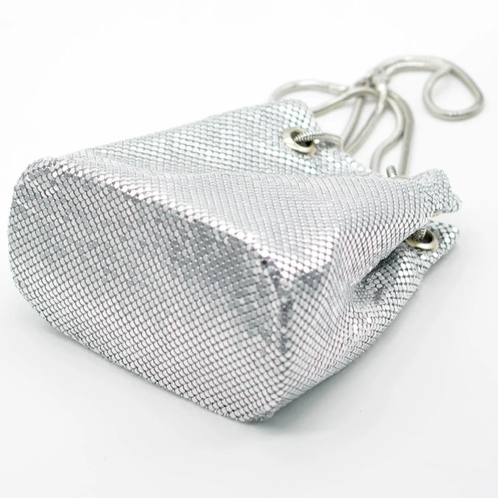CYL-Fashion Women Bucket Shoulder Bag With Sequin Party Handbags Clutches