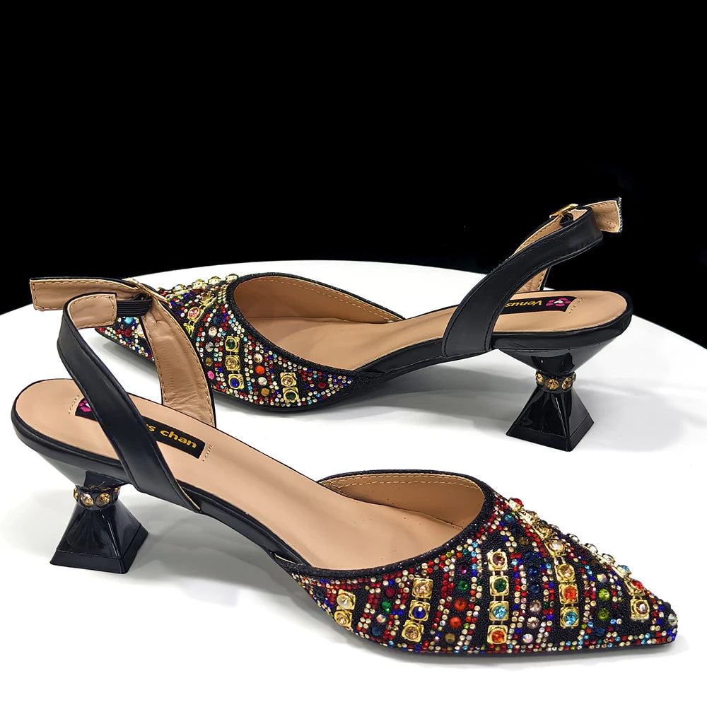 Chic Rhinestone Bag & Heel Set – Elegant Wedding/Party Wear