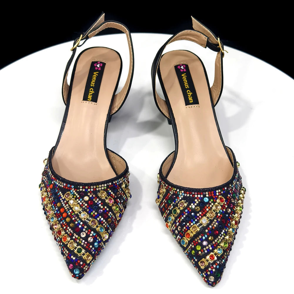 Chic Rhinestone Bag & Heel Set – Elegant Wedding/Party Wear