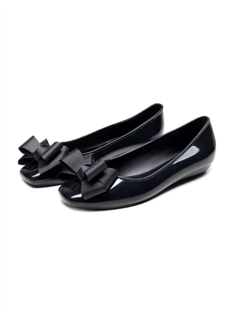 Bow Tie Round Toe Flats – Women’s Casual Comfort Shoes