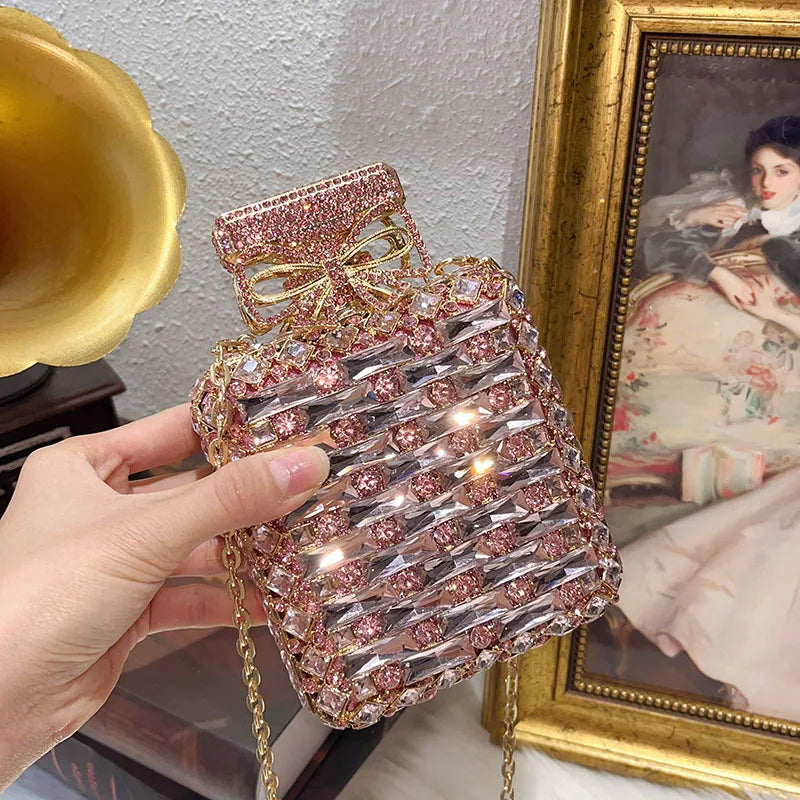 Luxury Crystal Perfume Bottle Evening Bag