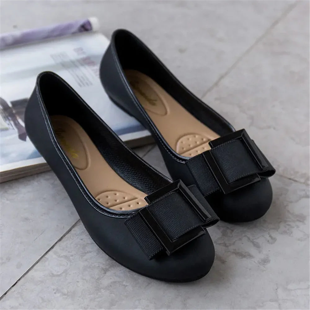 Bow Tie Round Toe Flats – Women’s Casual Comfort Shoes