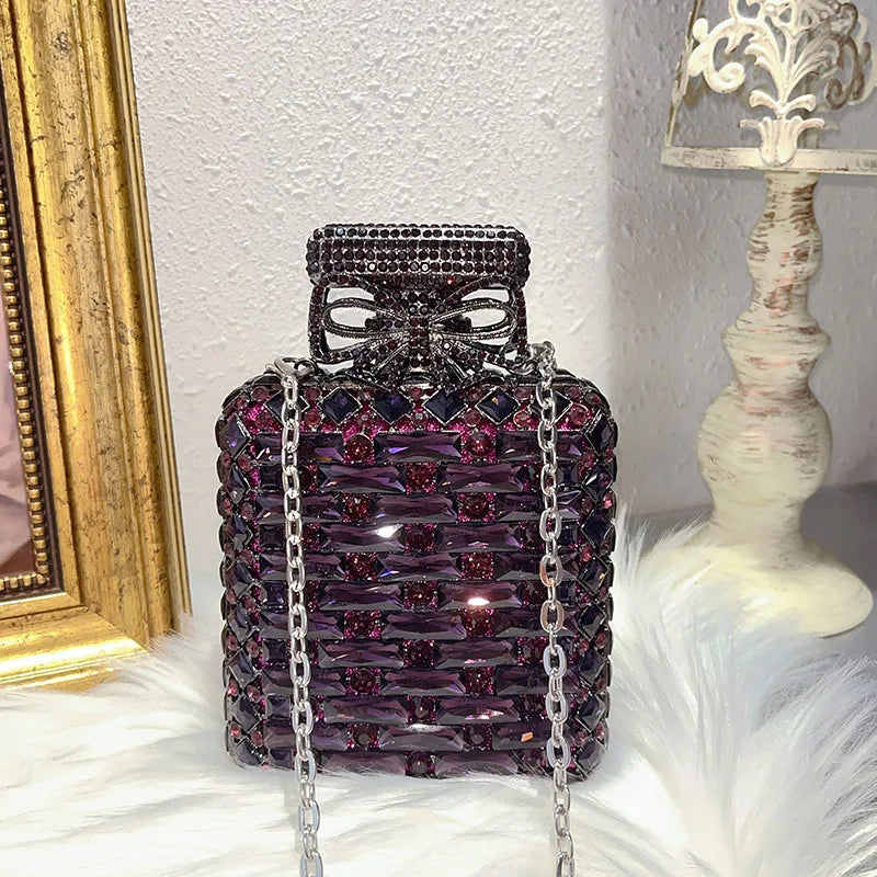 Luxury Crystal Perfume Bottle Evening Bag