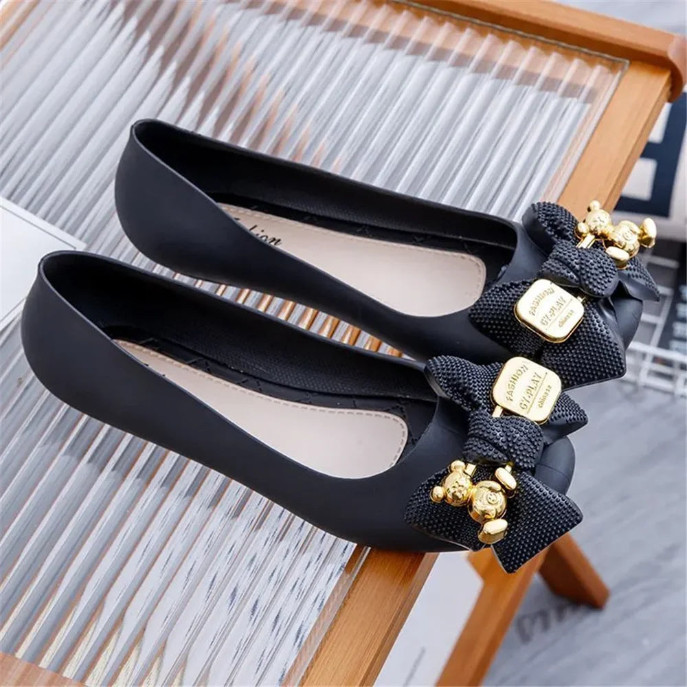 Bow Tie Round Toe Flats – Women’s Casual Comfort Shoes