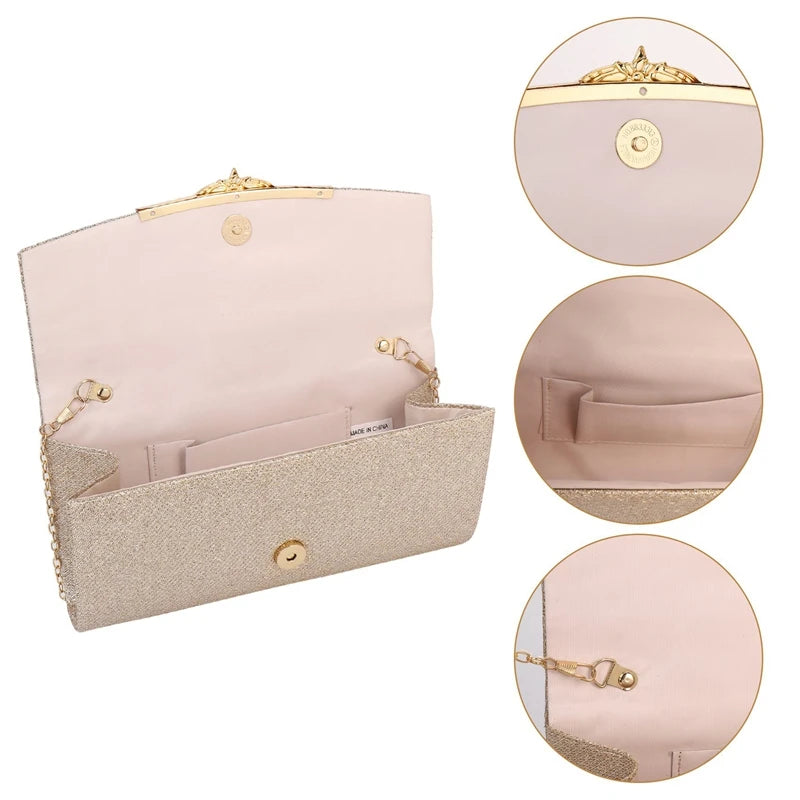 AOAO Women’s Party Clutch – Glitter Wedding Handbag