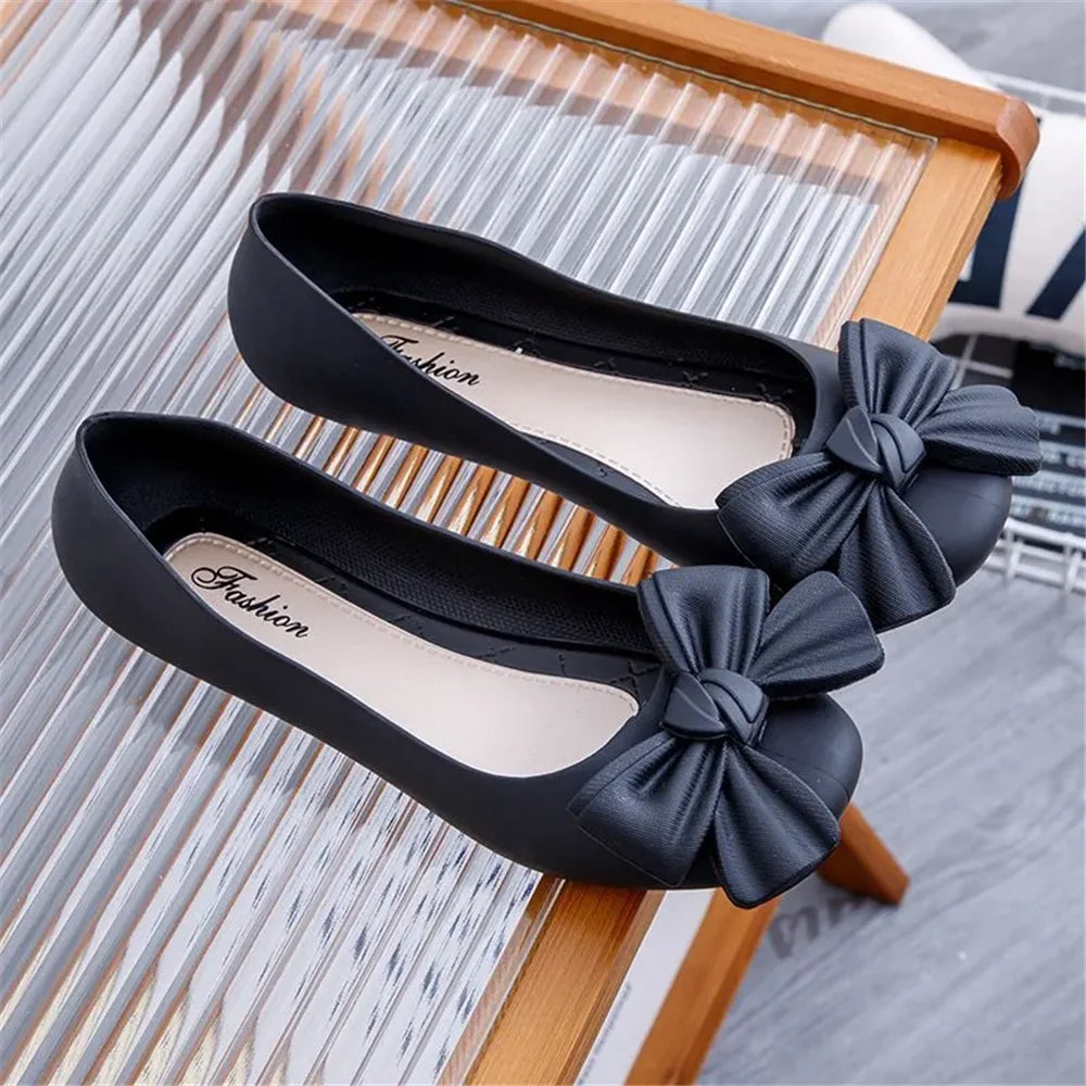 Bow Tie Round Toe Flats – Women’s Casual Comfort Shoes