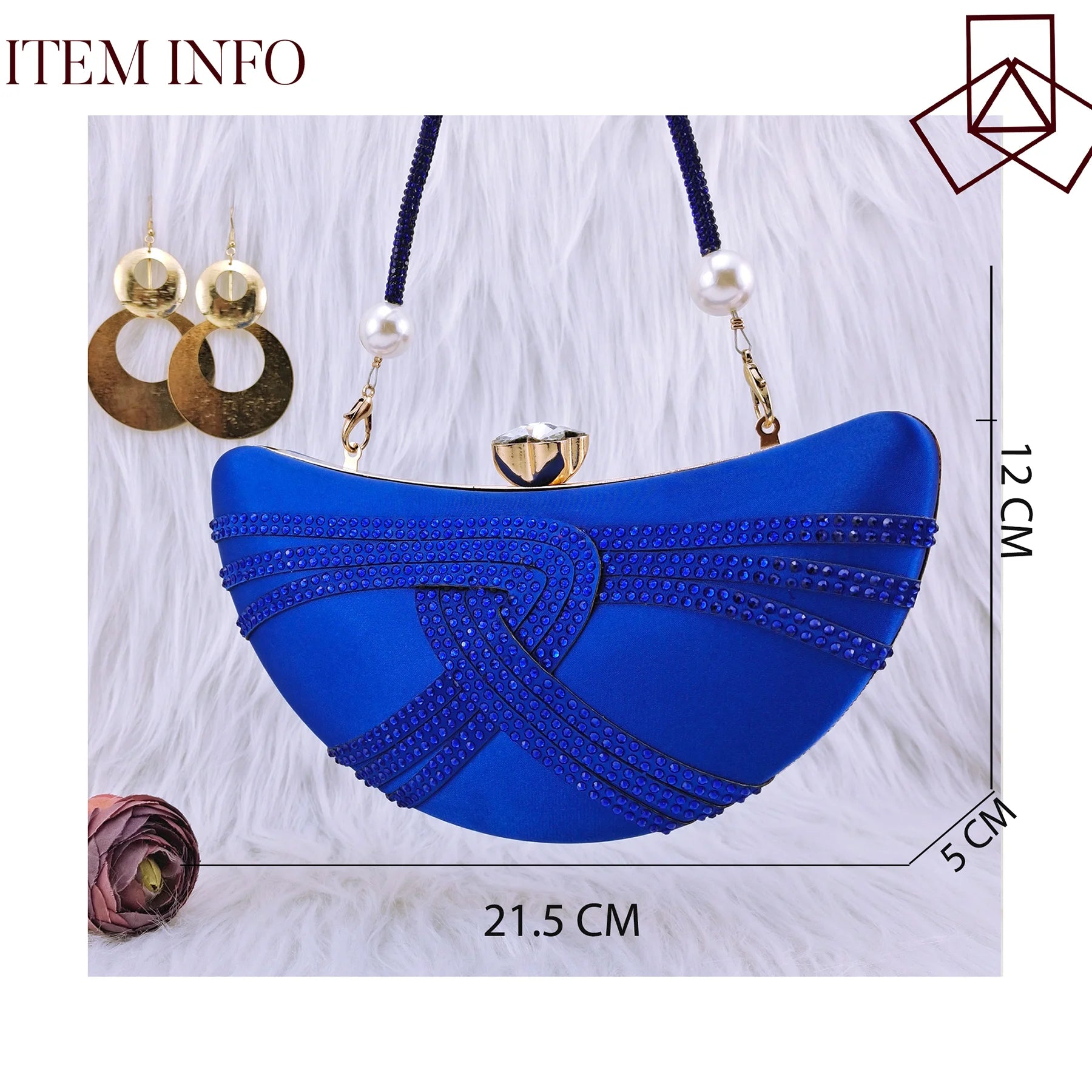 Luxury Crystal Moon Bag – Italian Design Women’s Crossbody & Handbag
