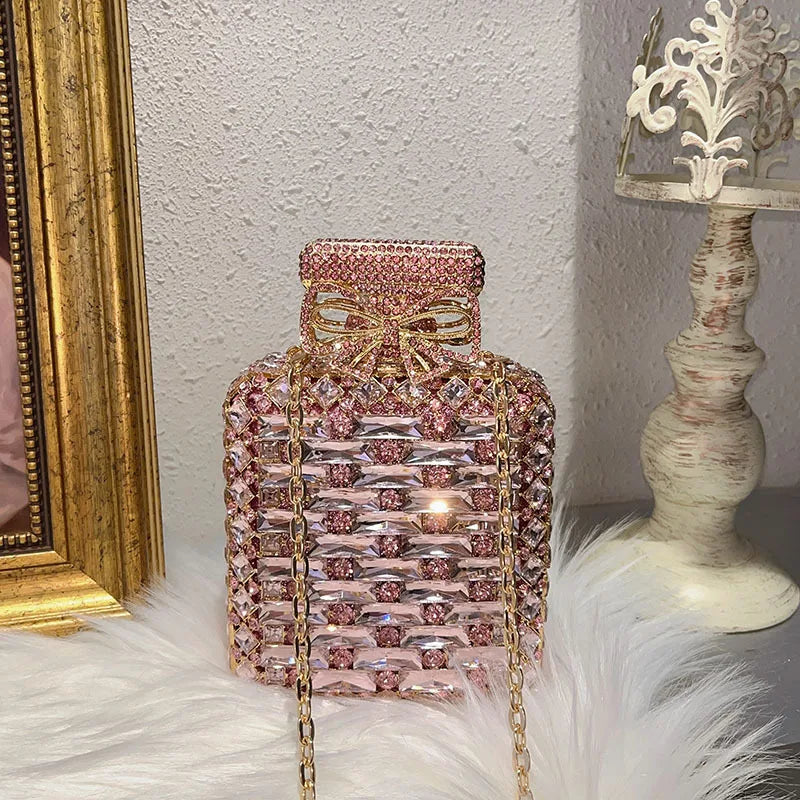 Luxury Crystal Perfume Bottle Evening Bag