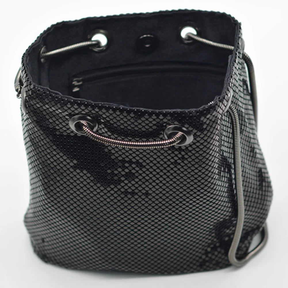 CYL-Fashion Women Bucket Shoulder Bag With Sequin Party Handbags Clutches