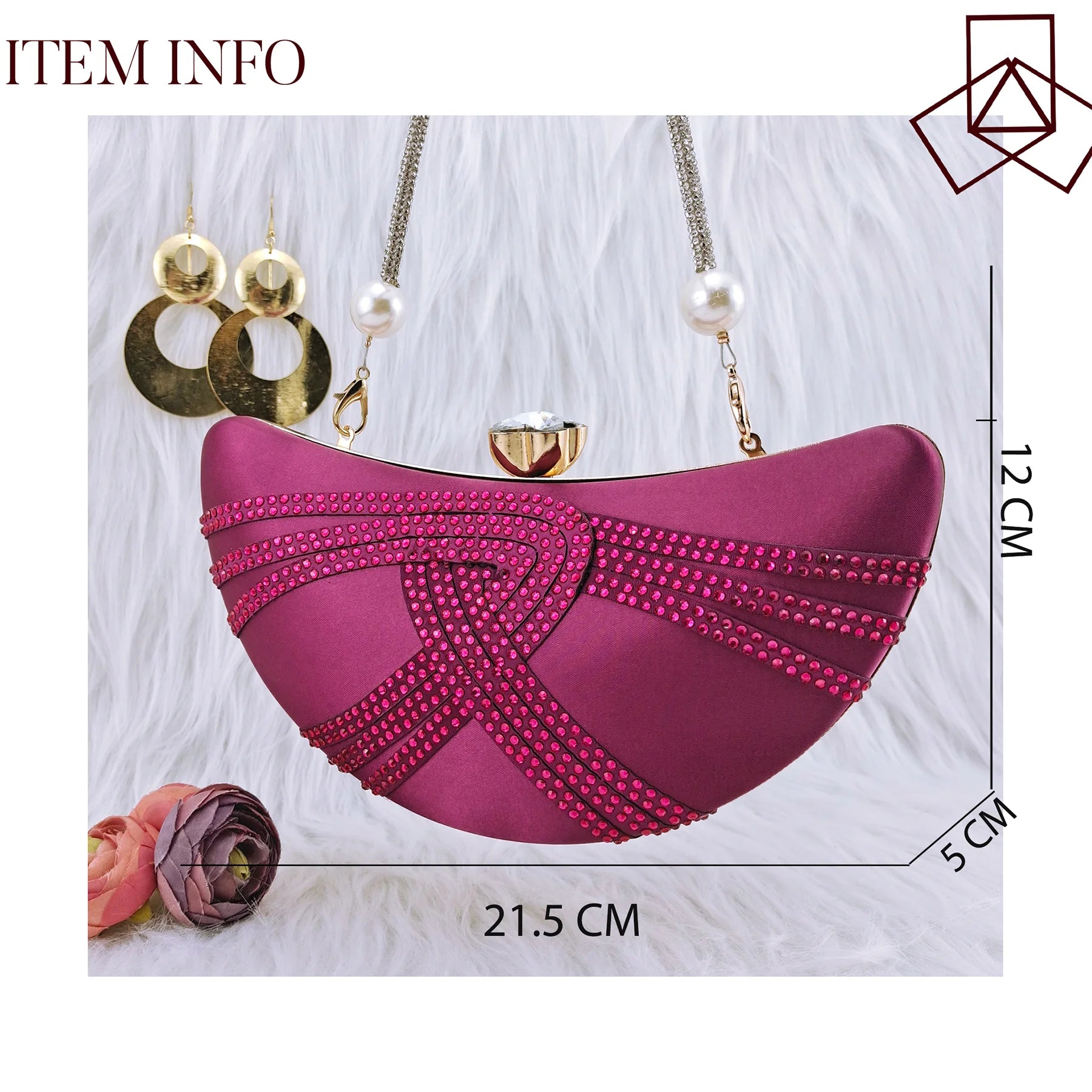 Luxury Crystal Moon Bag – Italian Design Women’s Crossbody & Handbag